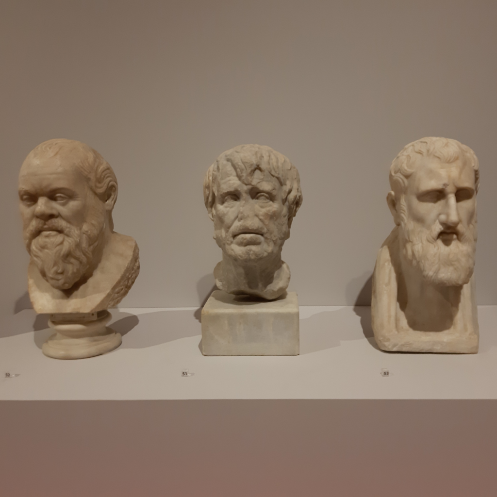 Socrates, Psuedo Seneca, and Zeno of Citium from the Farnese Collection in Napoli
