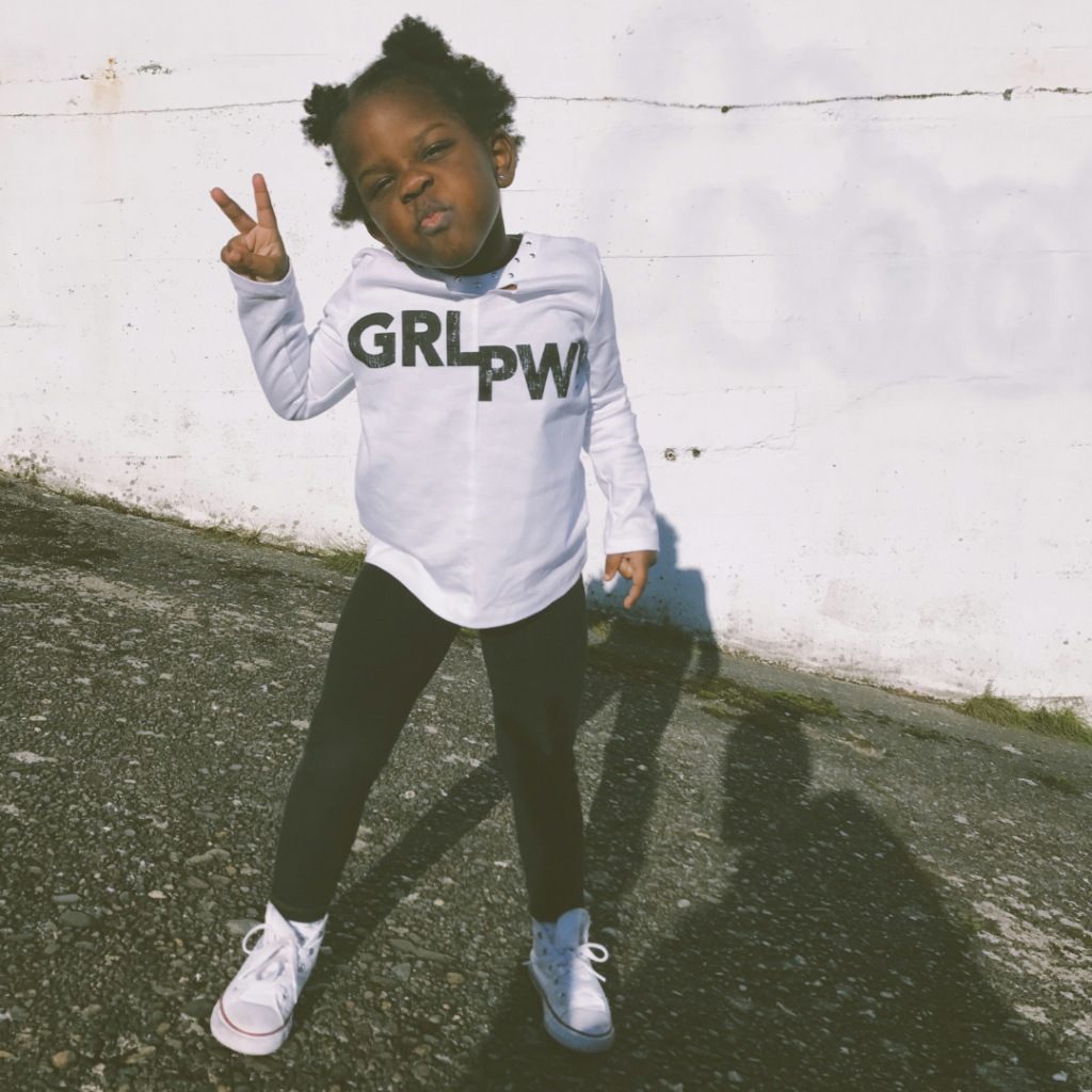Little Girl being powerfull