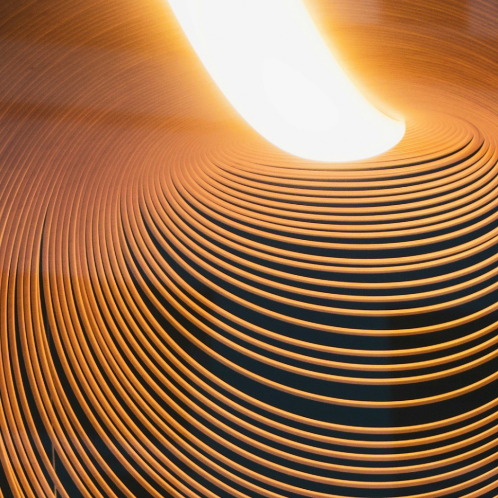 A whirl of light, showing the constant change of life.