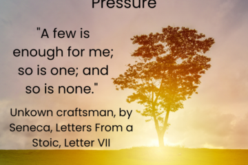 How to Deal With Peer Pressure: A Male Perspective. "A few is enough for me; so is one; and so is none." Unkown craftsman, by Seneca.