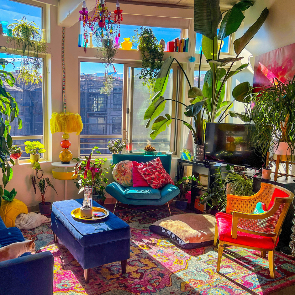 A colorful house beautifully decorated.