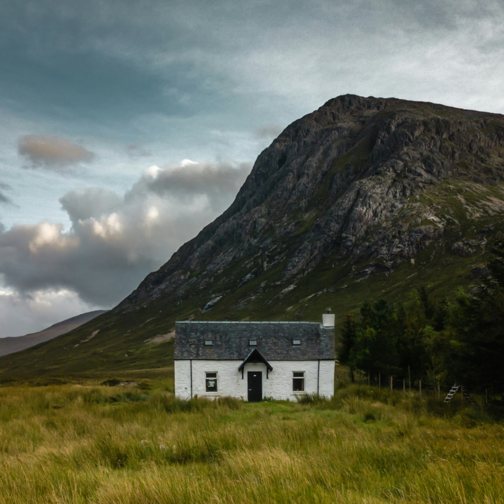 A cottage in the middle of nowhere.