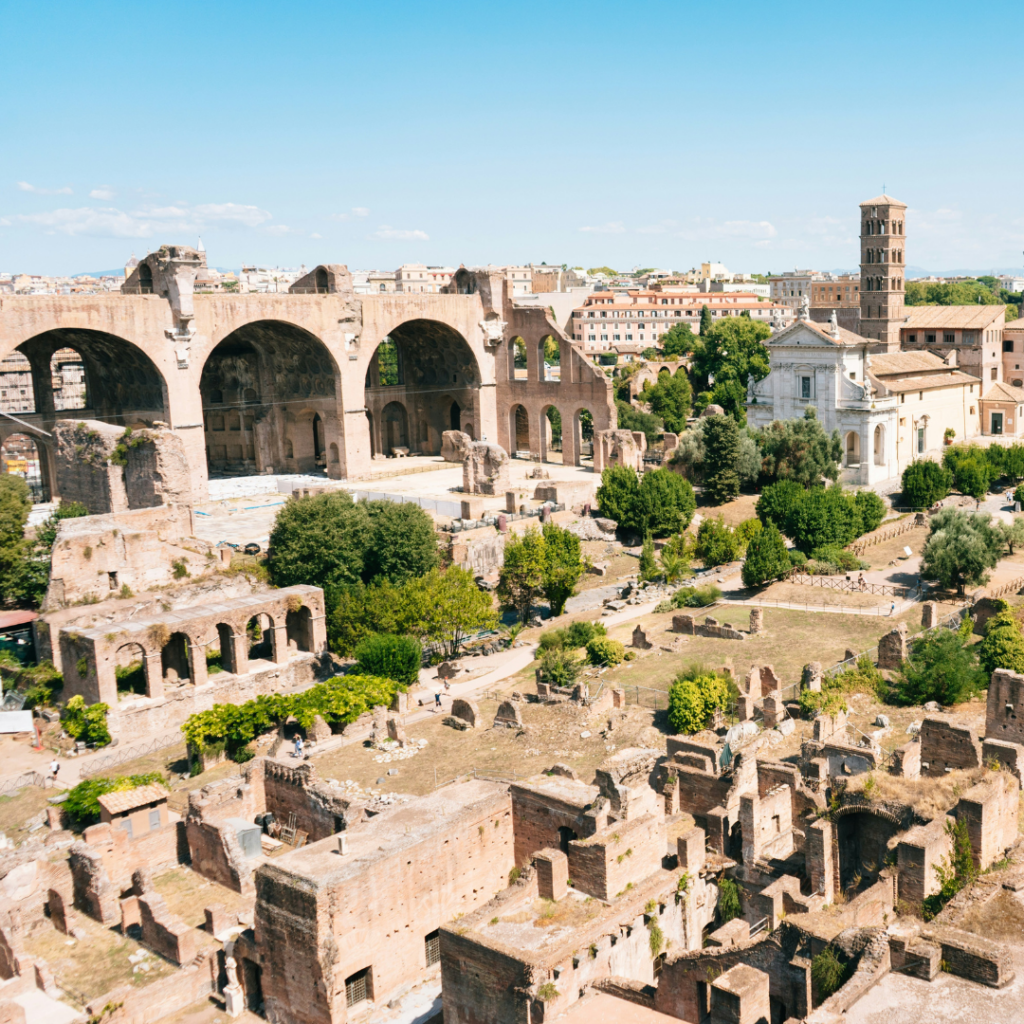 The ruins at the Forum Romanum in Rome.