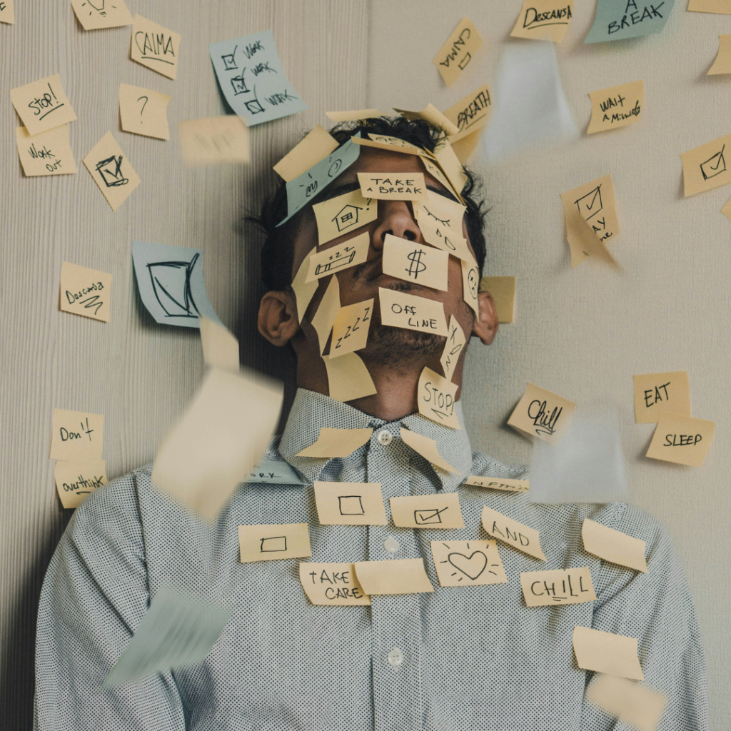Man stressed at work