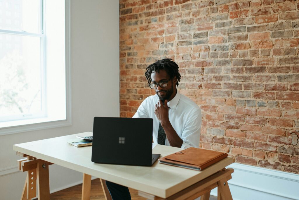 Ceo in his office