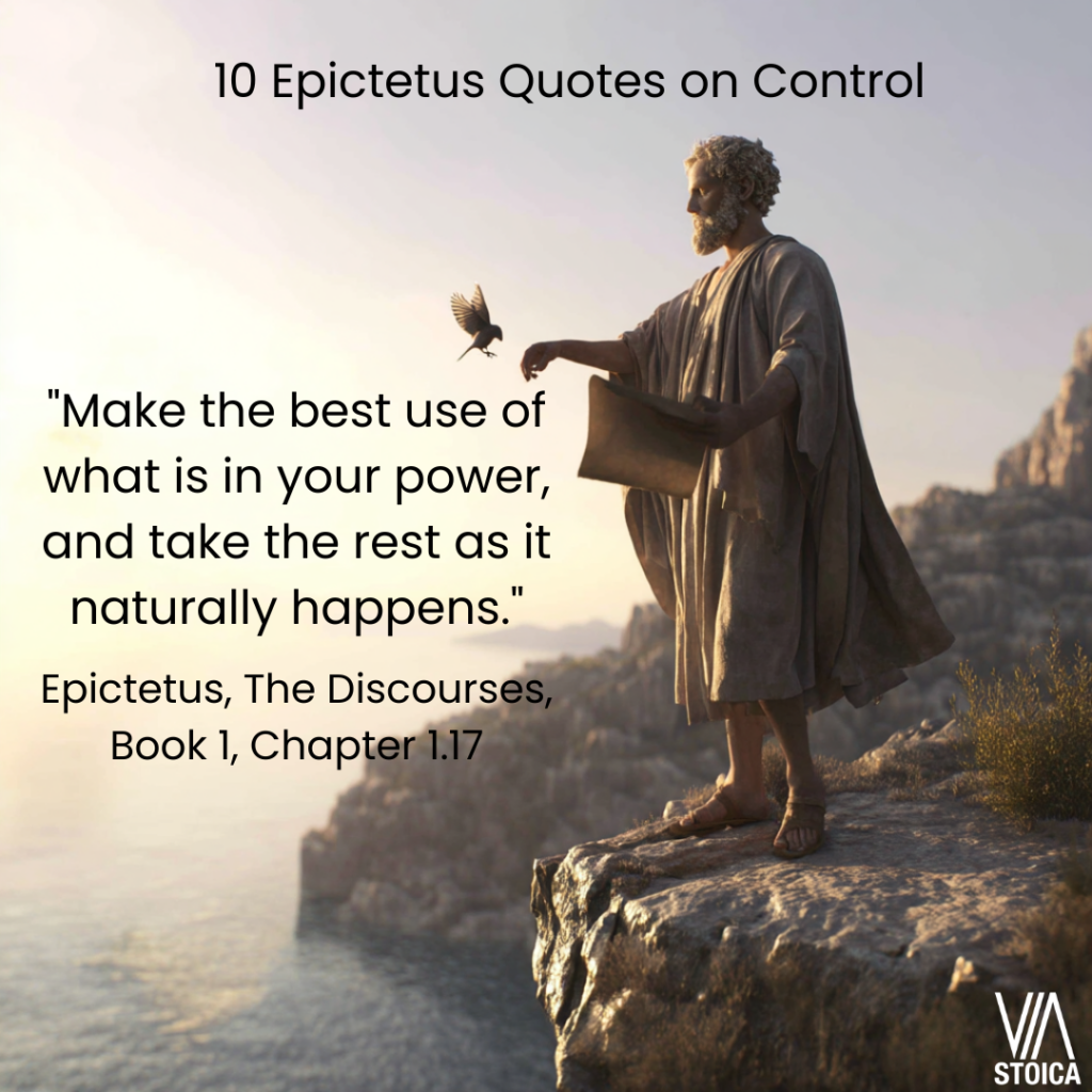 "Make the best use of what is in your power, and take the rest as it naturally happens." 10 Epictetus Quotes on Control