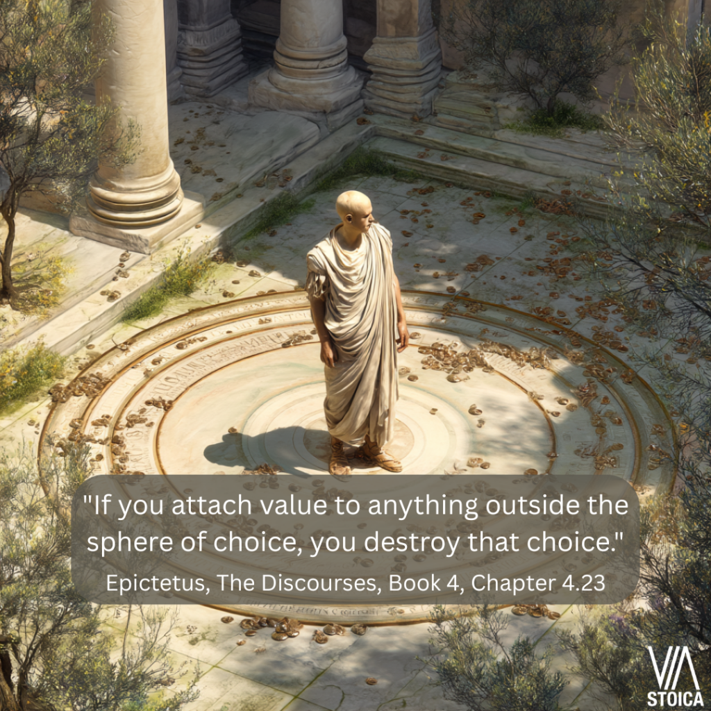 "If you attach value to anything outside the sphere of choice, you destroy that choice." Epictetus Quotes