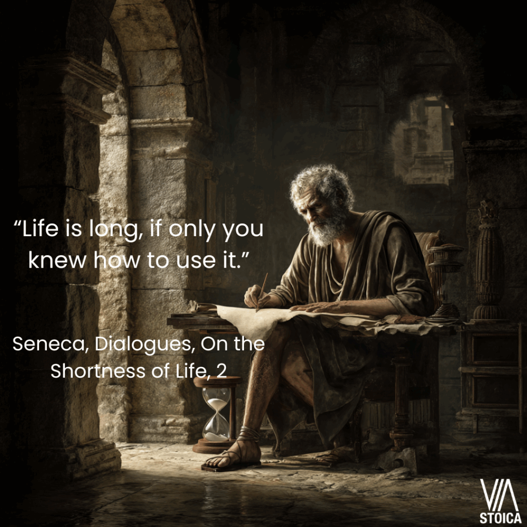 “Life is long, if only you knew how to use it.” Seneca quote on the shortness of life on Via Stoica.