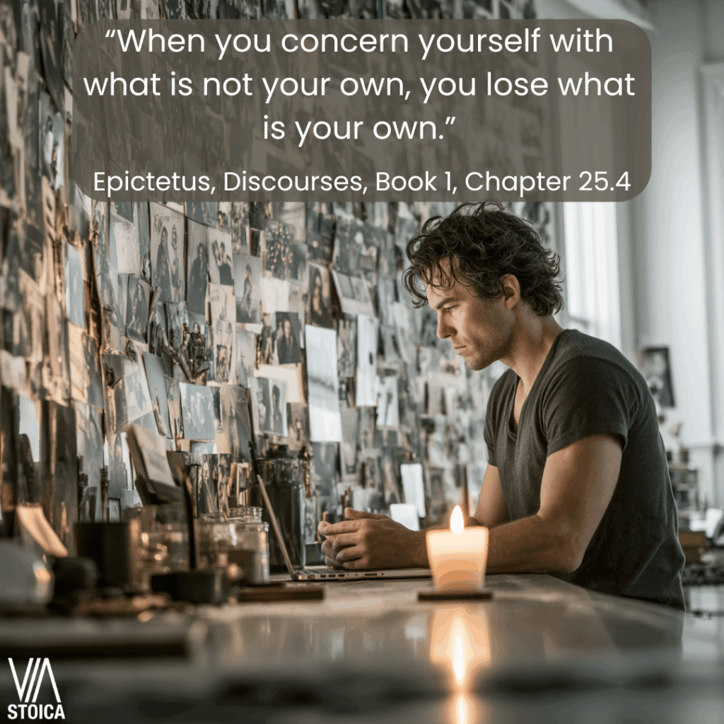“When you concern yourself with what is not your own, you lose what is your own.” 10 Epictetus quotes on Self-Mastery on Via Stoica.