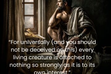 “For universally (and you should not be deceived on this) every living creature is attached to nothing so strongly as it is to its own interest.” The Stoic view on Self-interest on Via Stoica
