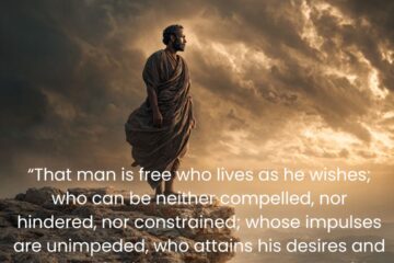“That man is free who lives as he wishes; who can be neither compelled, nor hindered, nor constrained; whose impulses are unimpeded, who attains his desires and does not fall into what he wants to avoid.” 10 Epictetus Quotes on Stoic Masculinity on Via Stoica.