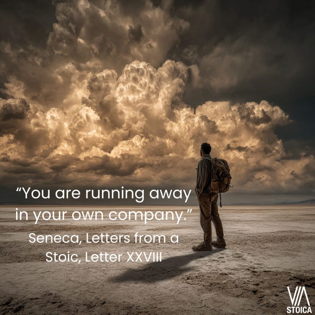“You are running away in your own company.” Stoicism on Escapism on Via Stoica.