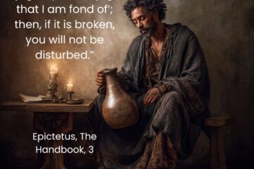 “In the case of everything that delights the mind, or is useful, or is loved with fond affection, remember to tell yourself what sort of thing it is, beginning with the least of things. If you are fond of a jug, say, ‘It is a jug that I am fond of’; then, if it is broken, you will not be disturbed. Epictetus quote on Detachment from Loved Ones on Via Stoica.