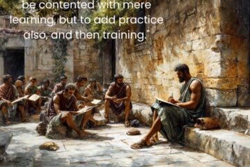 "Philosophers exhort us not to be contented with mere learning, but to add practice also, and then training." Stoic practice and training examined on Via Stoica.