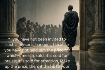 you-have-not-been-invited-to-such-a-persons-banquet-because-you-have-not-paid-him-the-price-for-which-a-meal-is-sold.-It-is-sold-for-praise-it-is-sold-for-attention.-Make-up-the-price-then." Stoic view on Praise on Via Stoica.