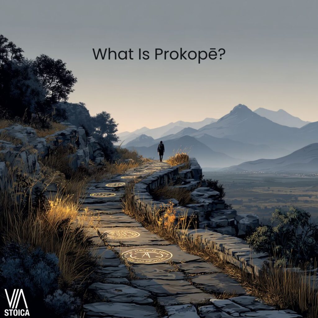 What is Prokope? An examination and practical view on this Stoic Philosophical term on Via Stoica.