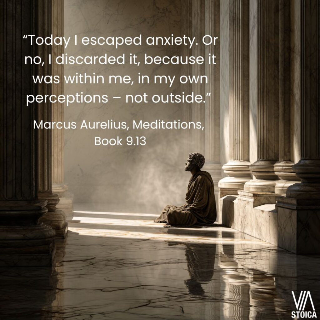 10 Marcus Aurelius quotes on anxiety and practices on Via Stoica.