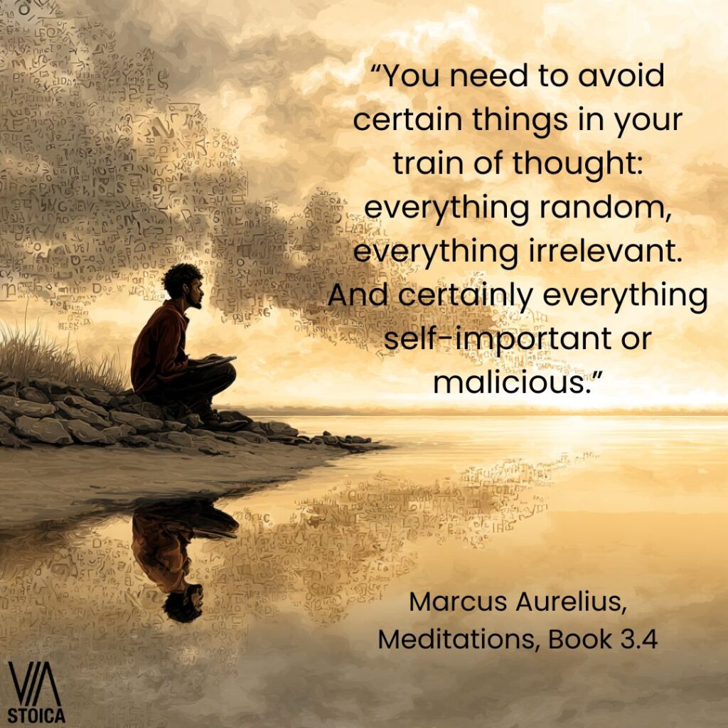 Avoiding certain thoughts to reduce overthinking, using stoic practices on Via Stoica.