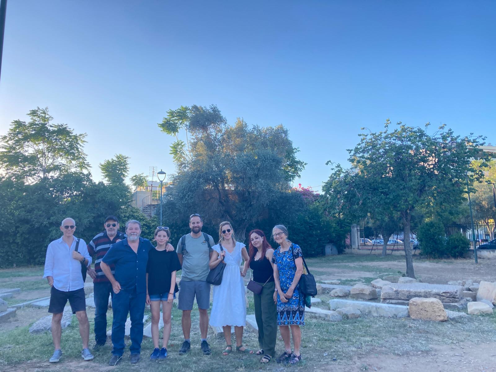 Philosophical walk group at Plato's Academy, Athens